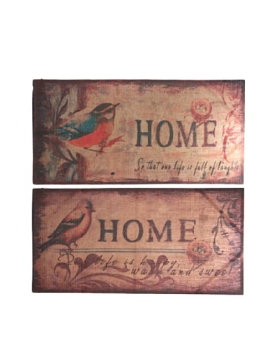 Set of 2  Burlap Bird Wall Décor