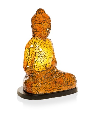 Sitting Buddha Mosaik Lamp, Orange