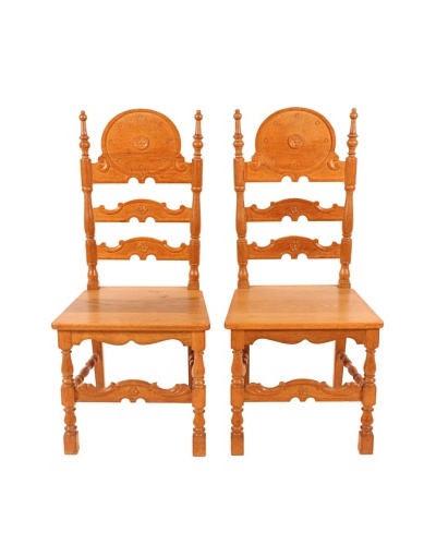 Pair of Country French Side Chairs, Tan