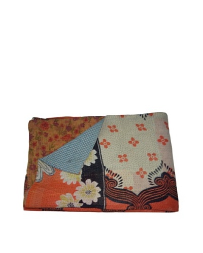 Vintage Navneet Kantha Throw, Multi, 60 x 90