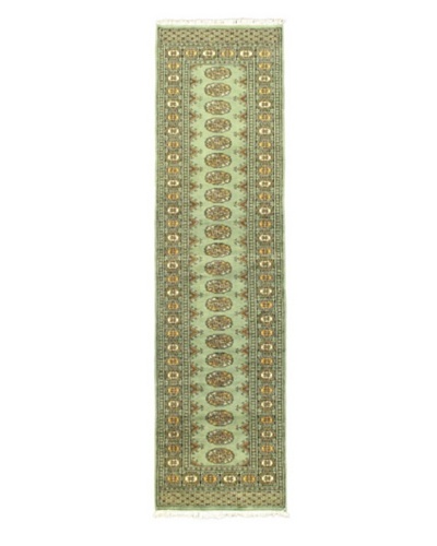 Hand-knotted Finest Peshawar Bokhara Traditional Runner Wool Rug, Teal, 2' 6 x 10' Runner