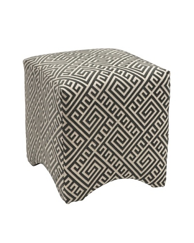 Marisa Graphic Ottoman, Grey