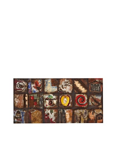 Wood/Metal Tiled 3-Dimensional Metal Art