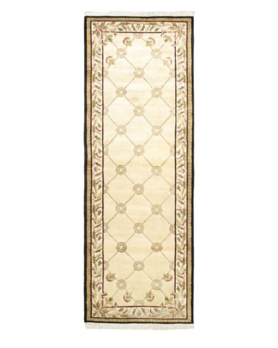 Hand-Knotted Karma Wool Rug, Cream, 4' 1 x 11' 6