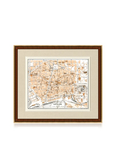 Antique Barcelona 1890's Map