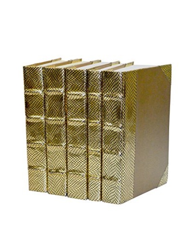 Set of 5 Exotic Metallic Collection Books, Gold