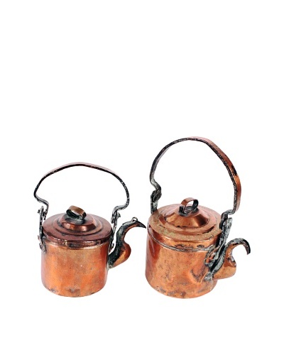 Vintage Set of 2 19th Century Copper Tea Pots