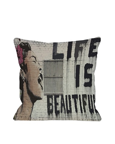 Banksy Life is Beautiful Pillow