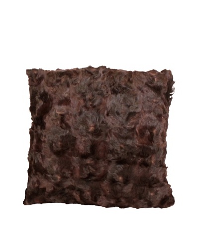 Upcycled Cowhide Pillow, Brown/Black, 18″ x 18″