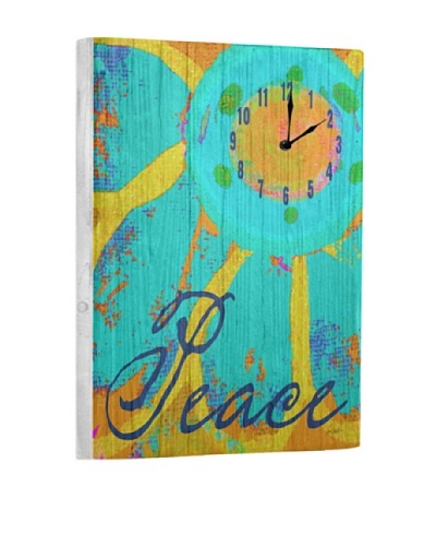 Peace Flower Reclaimed Wood Clock