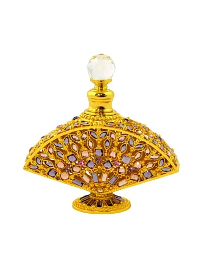 Hand-Set Crystal Bejeweled Fan Perfume Bottle