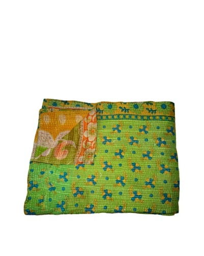 Vintage Pushpa Kantha Throw, Multi, 60 x 90