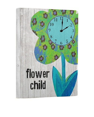 Flower Child Reclaimed Wood Clock