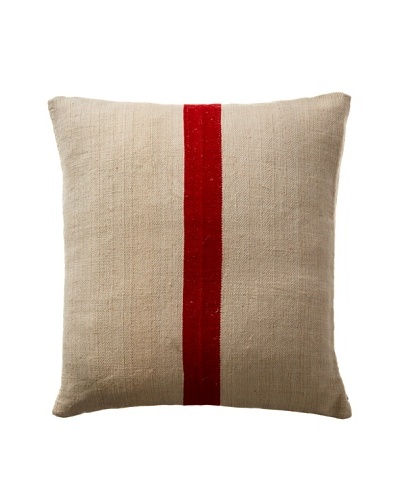 Vintage Hungarian Seed Bag Fabric Pillow, French Red