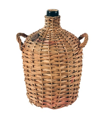 French Demijohn In Basket, Brown