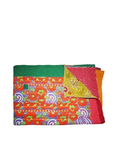 Vintage Kantha Throw, Multi, 60 x 75