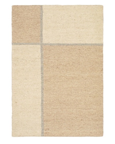 Hand Woven Natural Plush Wool Flatweave Kilim, Cream, 3' 11 x 5' 11