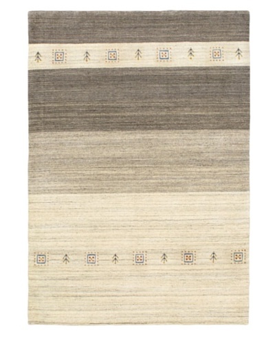 Luribaft Gabbeh Riz Modern Rug, Light Grey, 4' 1 x 5' 9