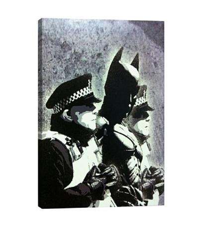 Banksy Batman and The Police Canvas Print Graffiti