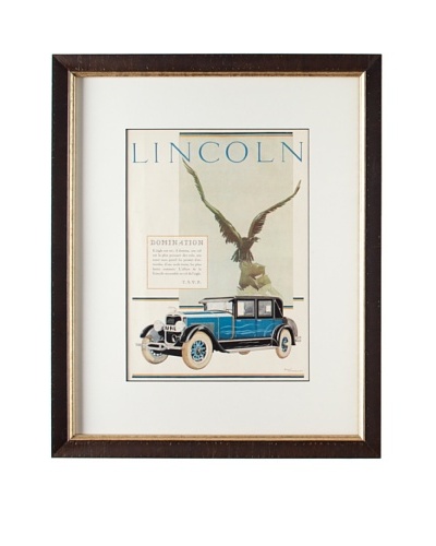 Original French Lincoln Advertisement by Rene Vincent, 1927