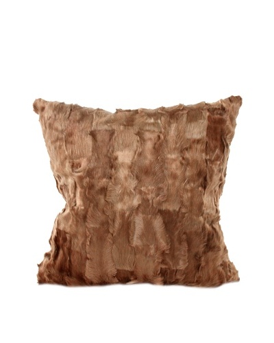 Upcycled Cowhide Pillow, Brown, 18″ x 18″