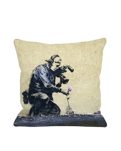 Banksy Flower Pillow