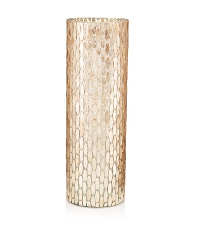 Capiz Riverstone Tall Glass Hurricane, SandAs You See