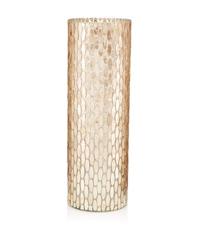 Capiz Riverstone Tall Glass Hurricane, SandAs You See