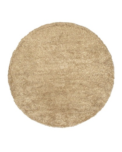 Hand-Knotted Casablanca Retro Shag Rug, Beige, 6' 7 Round