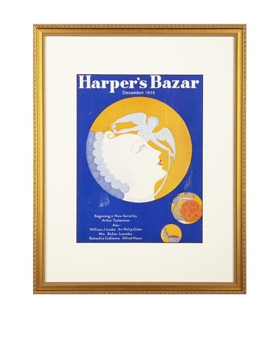 Original Harper’s bazaar cover dated 1928. by Erte. 16″X20″ framed