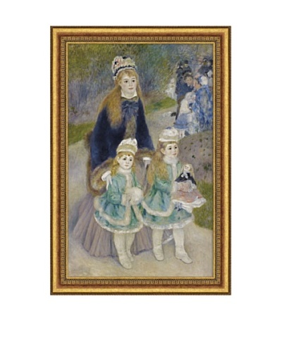 Pierre-Auguste Renoir Mother and Children (La Promenade), 1874-1876 Framed Canvas, 32 x 20