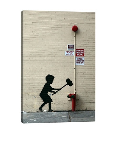 Banksy Hammer Boy Canvas Print