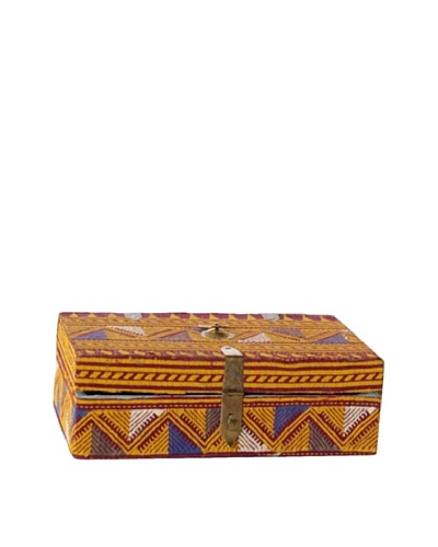 Rectangle Fabric & Bead Covered Box, Multi