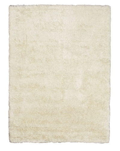 Hand-Knotted Casablanca Retro Shag Rug, White, 6' 3 x 8' 10