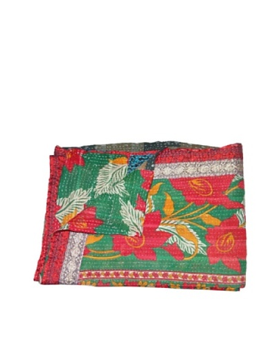 Large Vintage Navneet Kantha Throw, Multi, 60″ x 90″