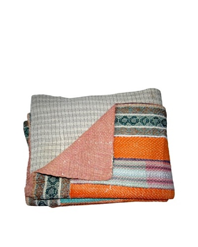 Vintage Lalima Kantha Throw, Multi, 60 x 90