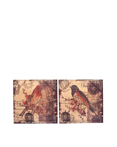 Set of 2 Burlap Birds