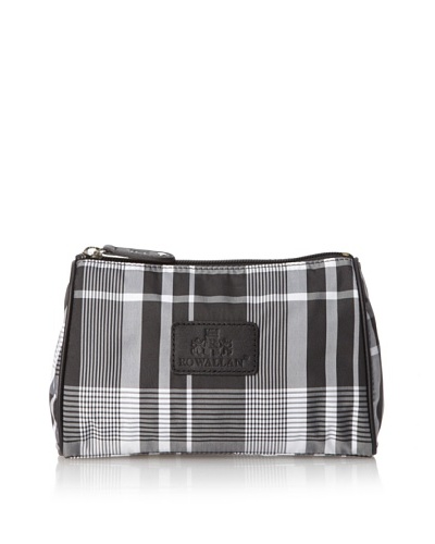 Make-Up Bag, Black/White Tartan