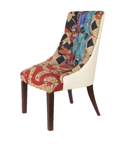 Kantha Accent Chair, Blue Multi