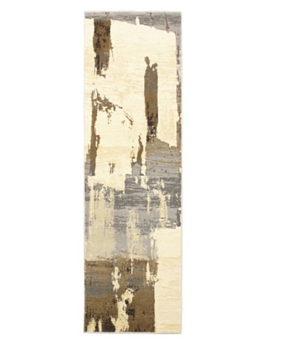 Grunge Modern Rug, Grey, 2' 4 x 7' 9 Runner