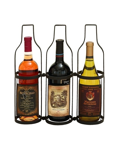 Wine Label 3-Bottle Wine Rack Holder