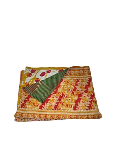 Vintage Navneet Kantha Throw, Multi, 60 x 90