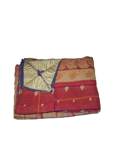 Vintage Pushpa Kantha Throw, Multi, 60 x 90