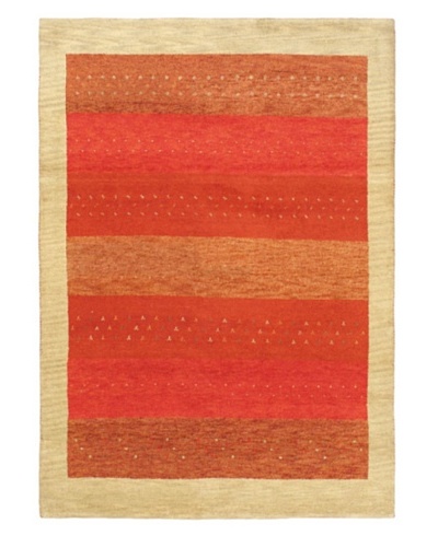 Hand-Knotted Gabbeh Modern Rug, Red, 5′ 1 x 7′ 1
