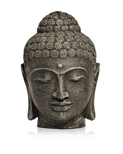 Biji Stone Buddha Head, Grey, Small