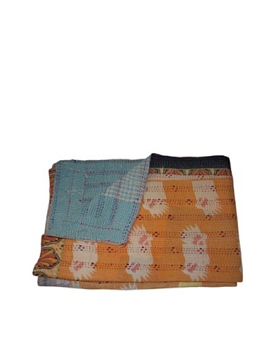 Vintage Navneet Kantha Throw, Multi, 60 x 90