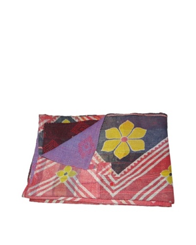 Large Vintage Kanti Kantha Throw, Multi, 60″ x 90″