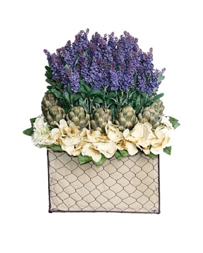 Lavender Artichoke Basket [Purple/Green/Creme]