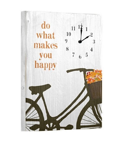 Do What Makes You Happy Reclaimed Wood Clock