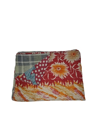 Vintage Navneet Kantha Throw, Multi, 60 x 90